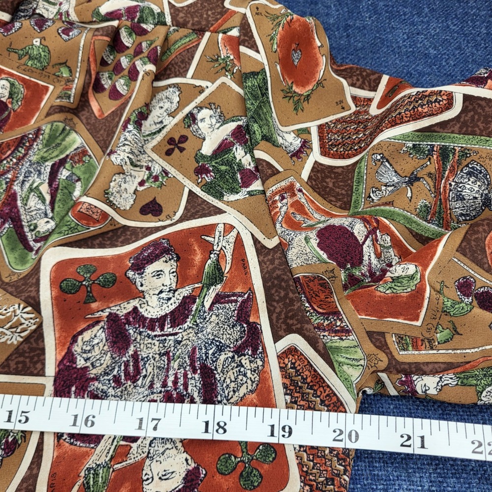 Sophisticates by Pendleton Playing Card Print Blouse Brown Green Vintage Size 10 - Picture 13 of 14